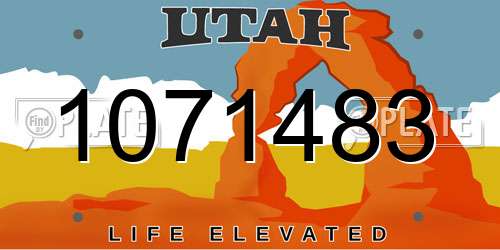 1071483 Utah License Plate