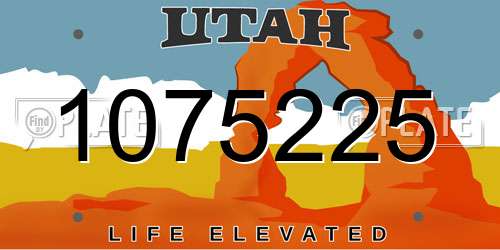 1075225 Utah License Plate