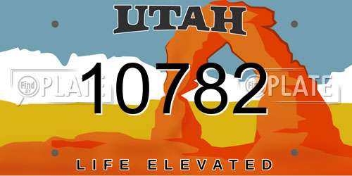 10782 Utah License Plate