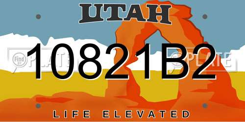 10821B2 Utah License Plate