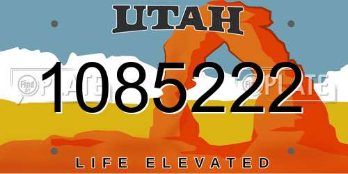 1085222 Utah License Plate