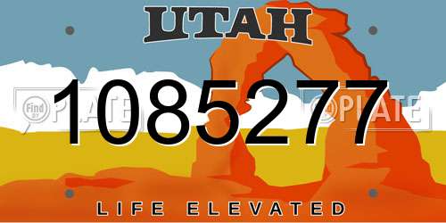 1085277 Utah License Plate