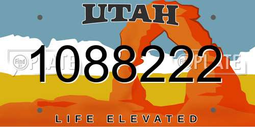 1088222 Utah License Plate