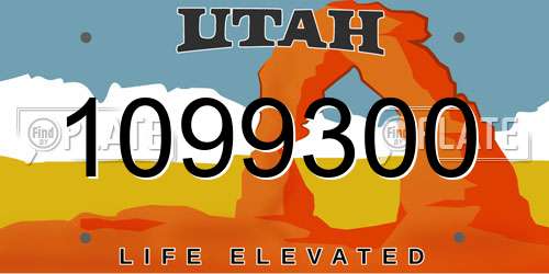 1099300 Utah License Plate