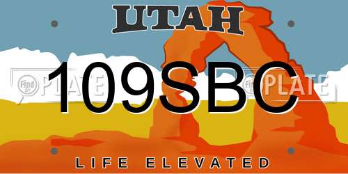 109SBC Utah License Plate