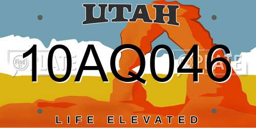 10AQ046 Utah License Plate