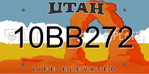 10BB272 Utah License Plate