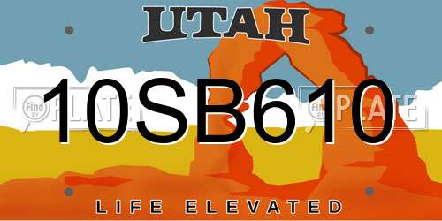 10SB610 Utah License Plate