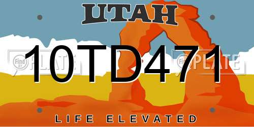 10TD471 Utah License Plate
