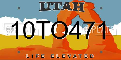 10TO471 Utah License Plate