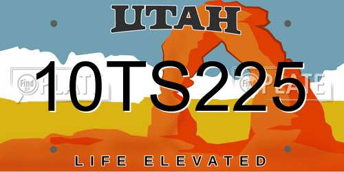 10TS225 Utah License Plate
