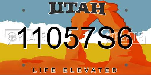 11057S6 Utah License Plate