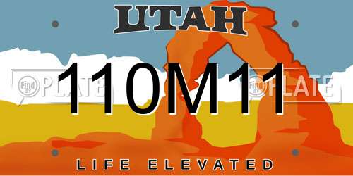110M11 Utah License Plate