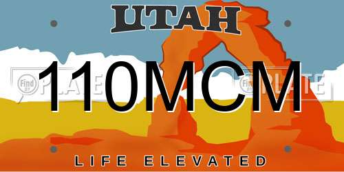 110MCM Utah License Plate