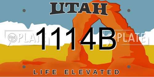 1114B Utah License Plate