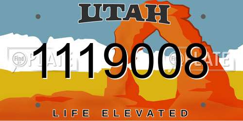 1119008 Utah License Plate