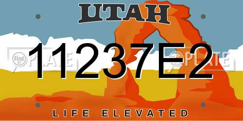 11237E2 Utah License Plate