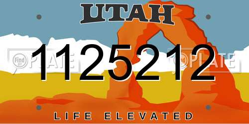 1125212 Utah License Plate