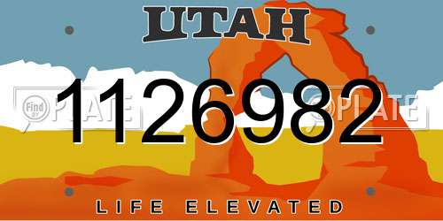 1126982 Utah License Plate