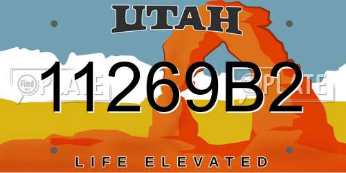 11269B2 Utah License Plate