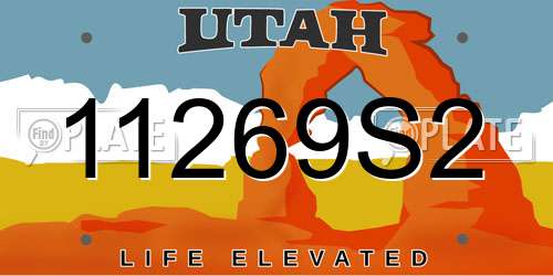 11269S2 Utah License Plate