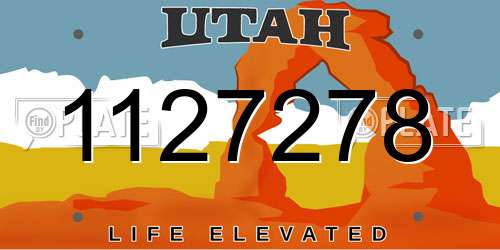 1127278 Utah License Plate