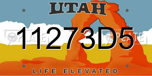 11273D5 Utah License Plate