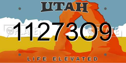 11273O9 Utah License Plate