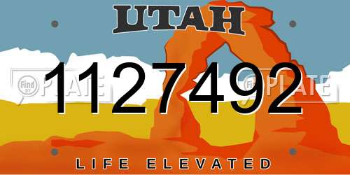 1127492 Utah License Plate