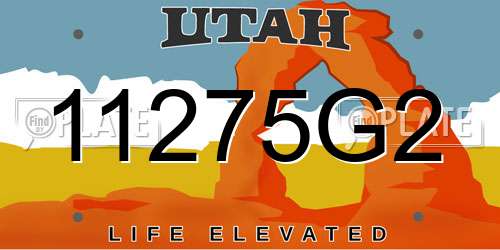11275G2 Utah License Plate