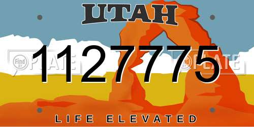 1127775 Utah License Plate