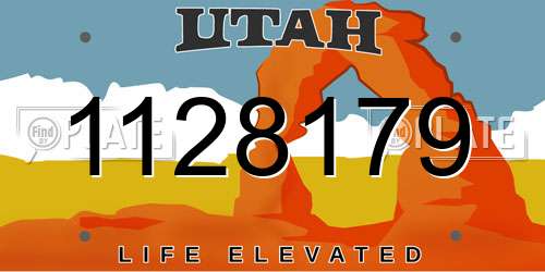 1128179 Utah License Plate