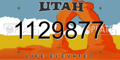 1129877 Utah License Plate