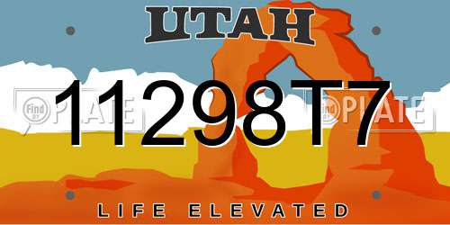 11298T7 Utah License Plate