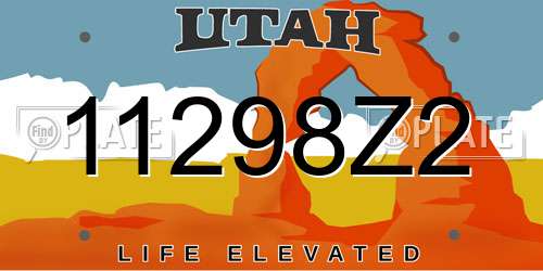 11298Z2 Utah License Plate