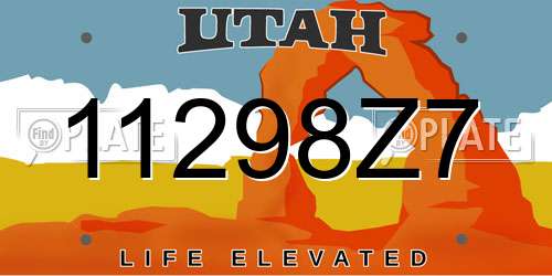 11298Z7 Utah License Plate