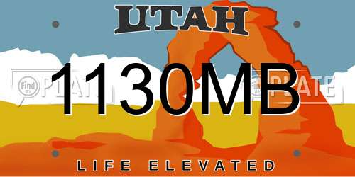 1130MB Utah License Plate