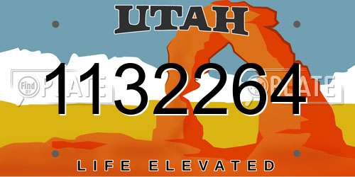 1132264 Utah License Plate