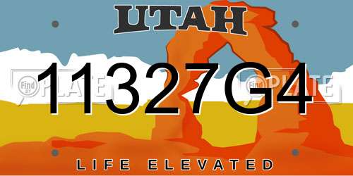 11327G4 Utah License Plate