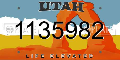 1135982 Utah License Plate