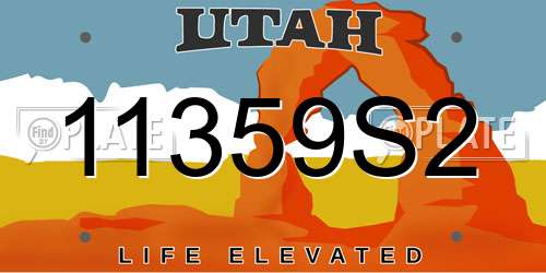 11359S2 Utah License Plate