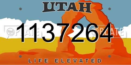 1137264 Utah License Plate