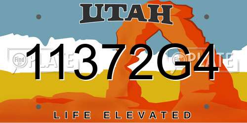 11372G4 Utah License Plate