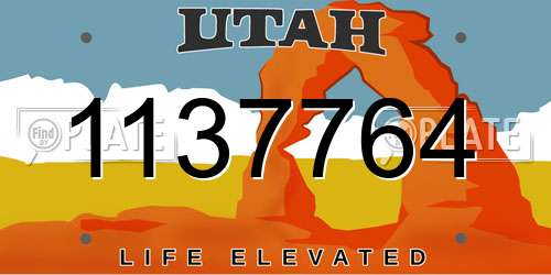 1137764 Utah License Plate