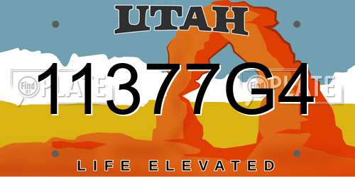 11377G4 Utah License Plate