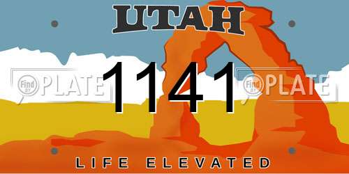 1141 Utah License Plate