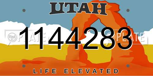 1144283 Utah License Plate