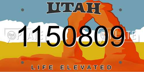 1150809 Utah License Plate