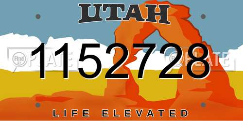 1152728 Utah License Plate
