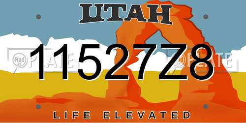 11527Z8 Utah License Plate